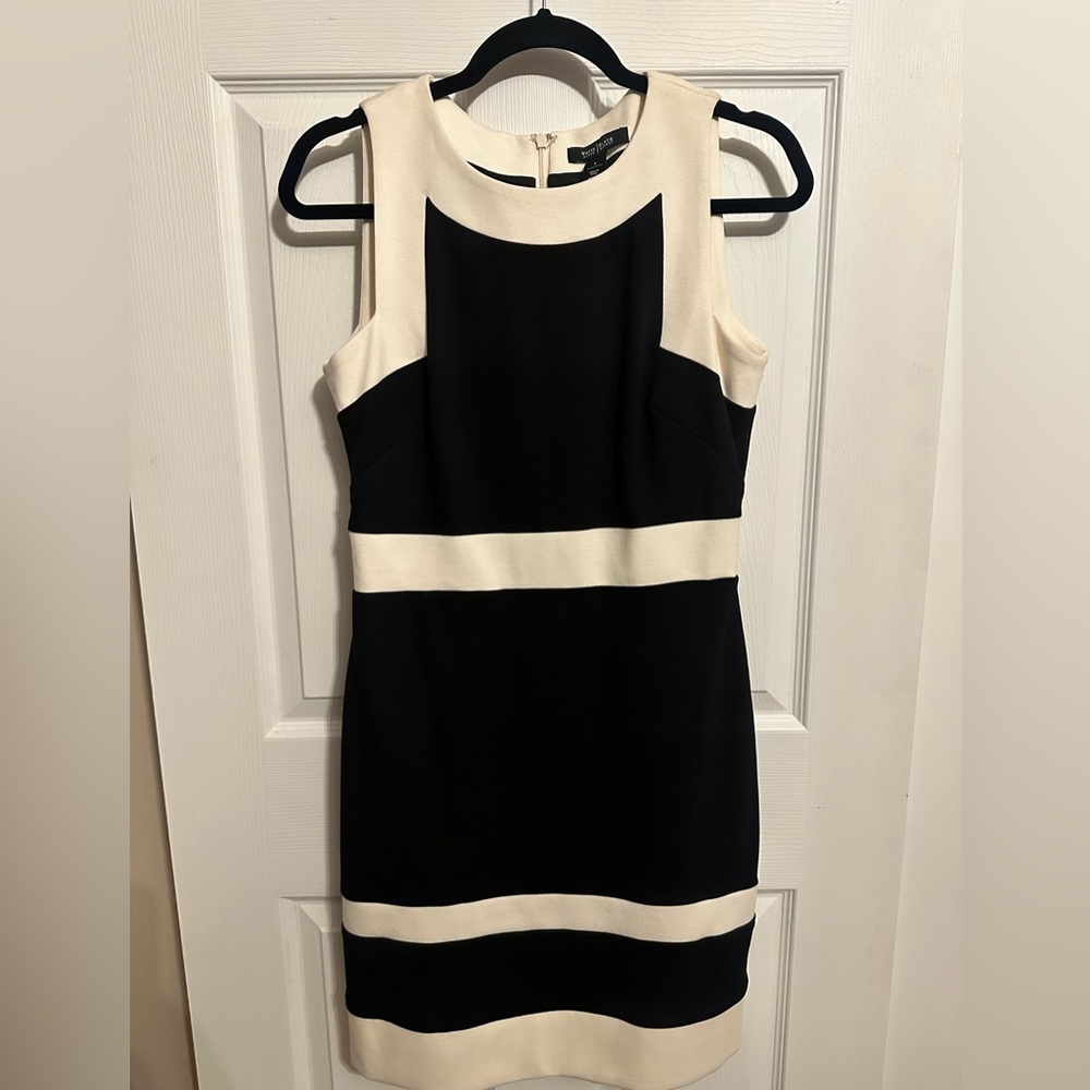 White House | Black Market Colorblock Black Sleeveless Dress